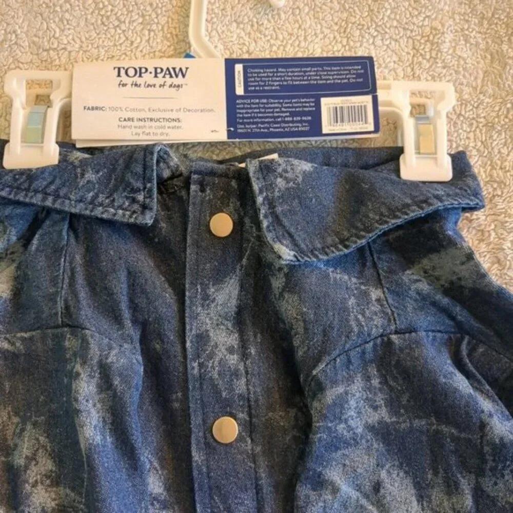 Top Paw Blue Tie Dye Denim Jacket Extra Large NWT XL